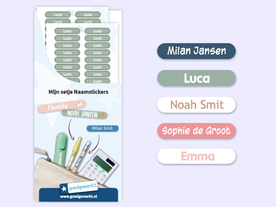 Mini XS Naamstickers